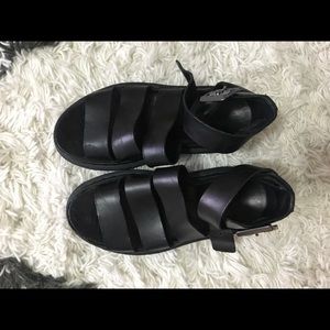 Black Dr. Martin Sandals